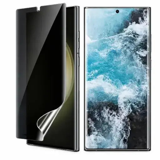 Protection écran anti-espion Samsung Galaxy avec filtre confidentialité, film hydrogel anti-rayures, toucher fluide, pose facile et compatibilité multi-modèles